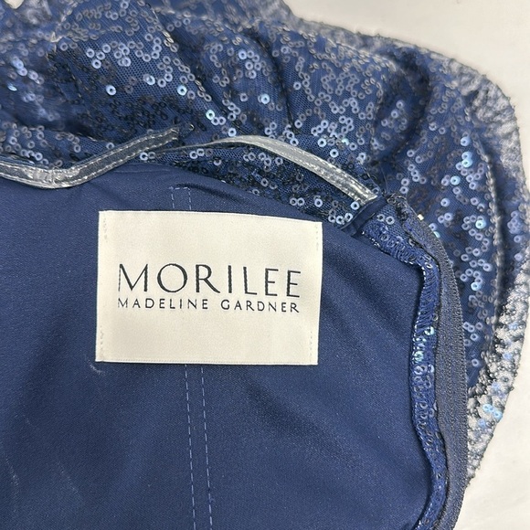 Morilee by Madeline Gardner Formal Dress Maxi Sequin Navy Blue New Plus Size 18 - Picture 7 of 10